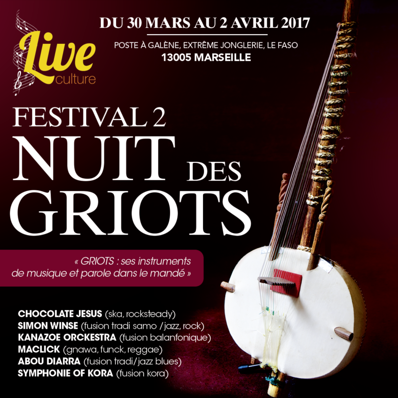 Affiche Festival La Nuit Des Griots NDG 2017 Marseille