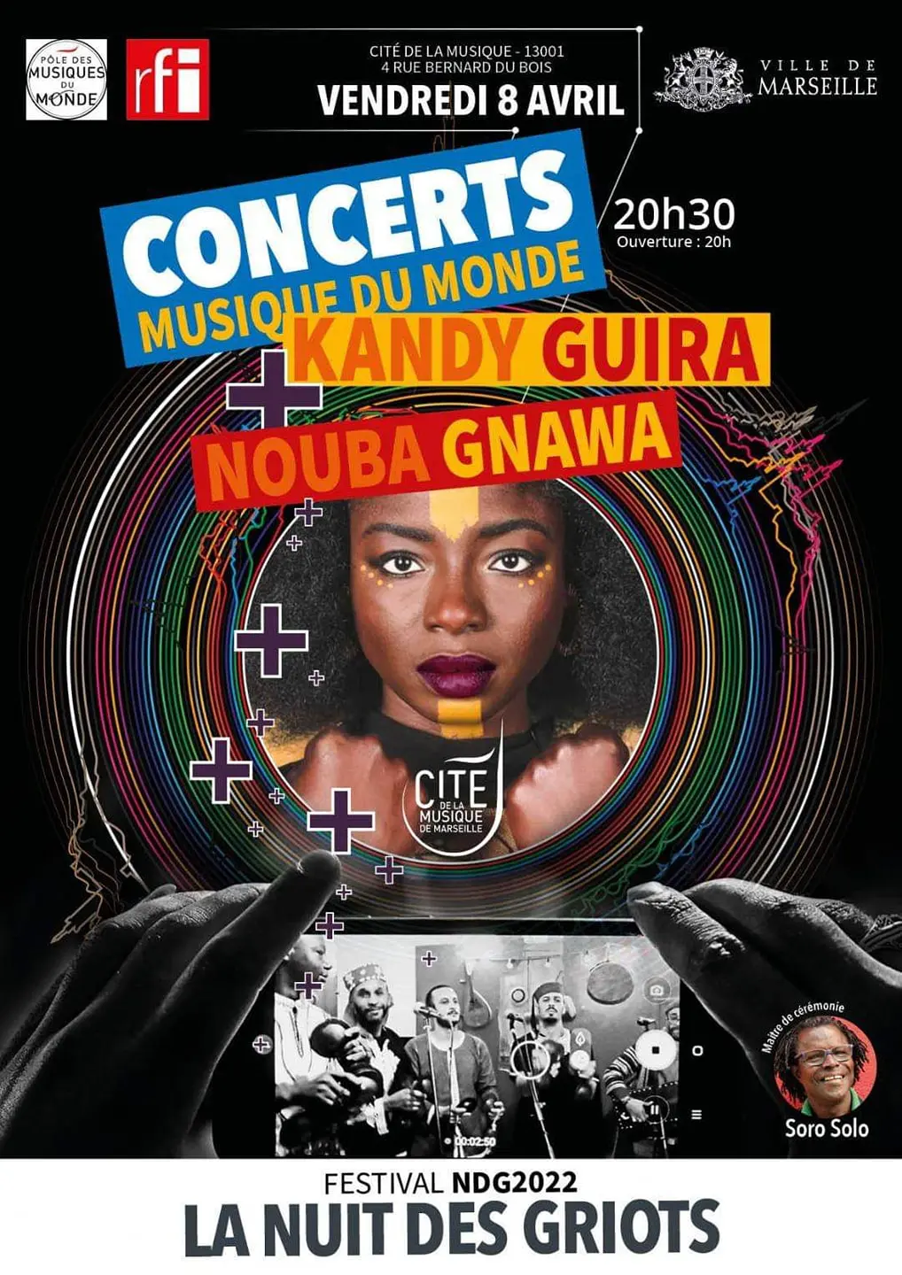 Affiche KANDY GUIRA Festival La Nuit Des Griots NDG 2022 Marseille