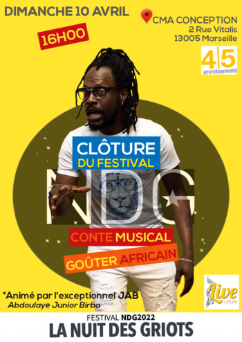 Affiche Festival La Nuit Des Griots NDG 2022 Marseille